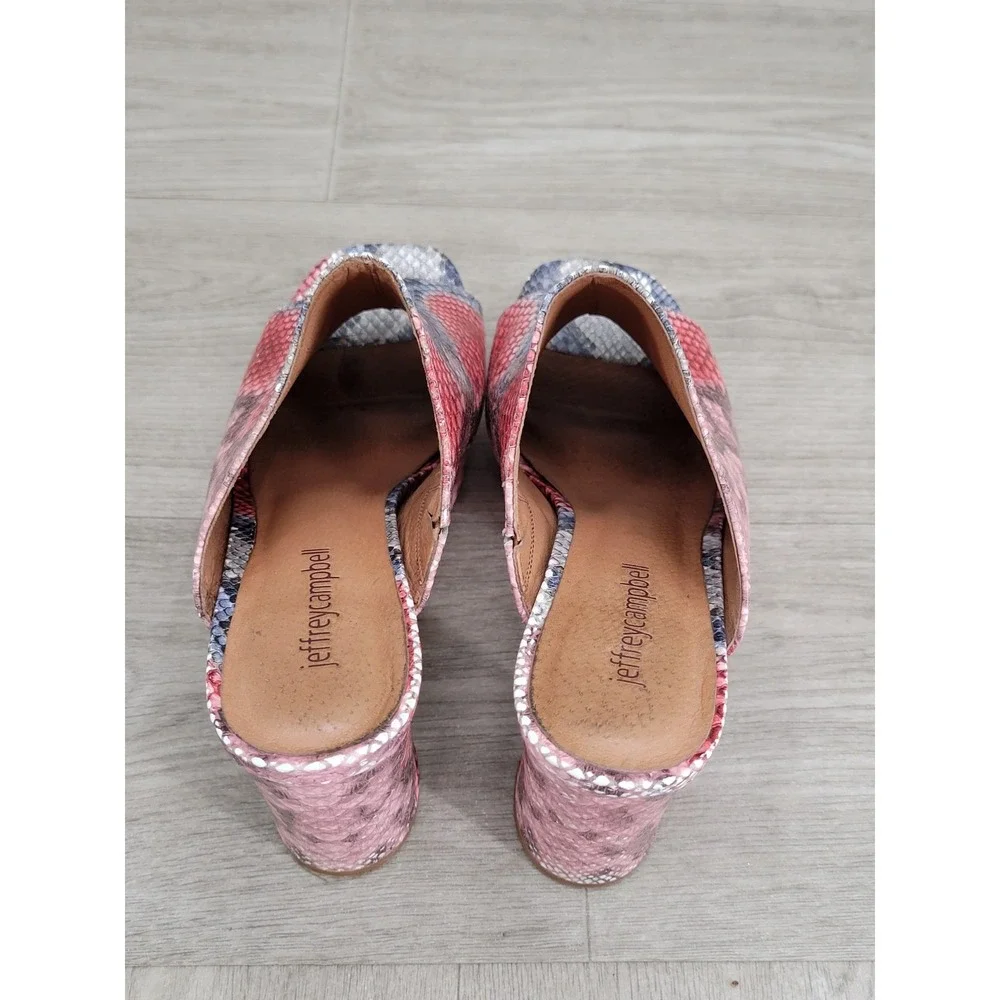 Jeffrey Campbell Pilar Platform Sandals Women's Size 8 Multi Snake Leather Slide
